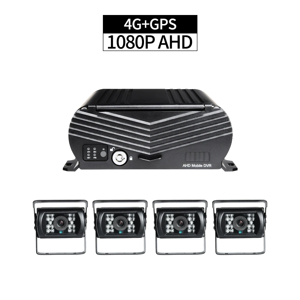 4G GPS 4CH Автомобильный видеорегистратор монитор грузовика с 4 шт. 1080P AHD