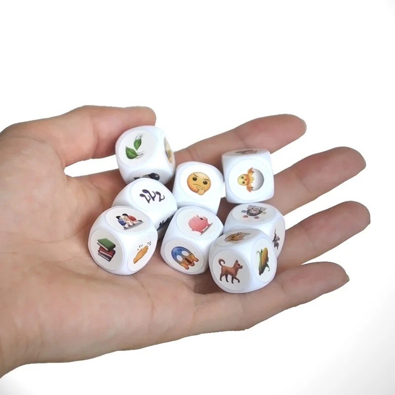 

DIY Telling Story Puzzle Board Game Story Dice with Bag/English Rules DIY Blank Dice and Sticker Funny Children Gift