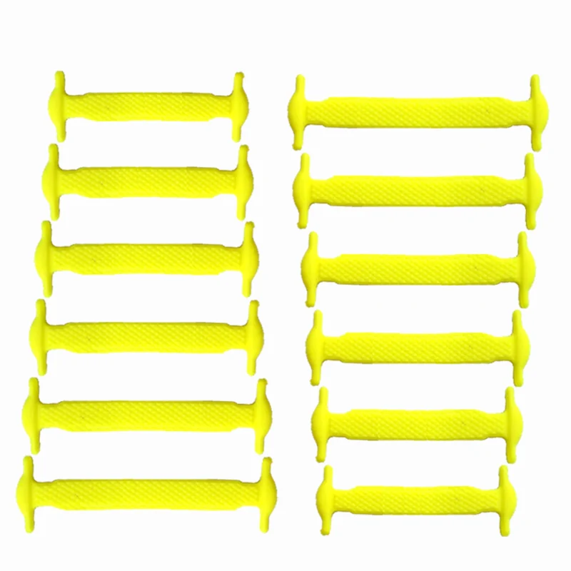 JUP 12 Sets /144 Pcs New Kids Child Children Unisex Athletic No Tie Shoelaces Elastic Silicone Laces All Sneakers Fit Belt Strap
