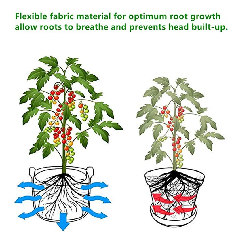 3Pcs Grow Bags Plant Grow Bags Nonwoven Cloth Pot Gardening Vegetable,Potato Planter Bag #4p08 (1)