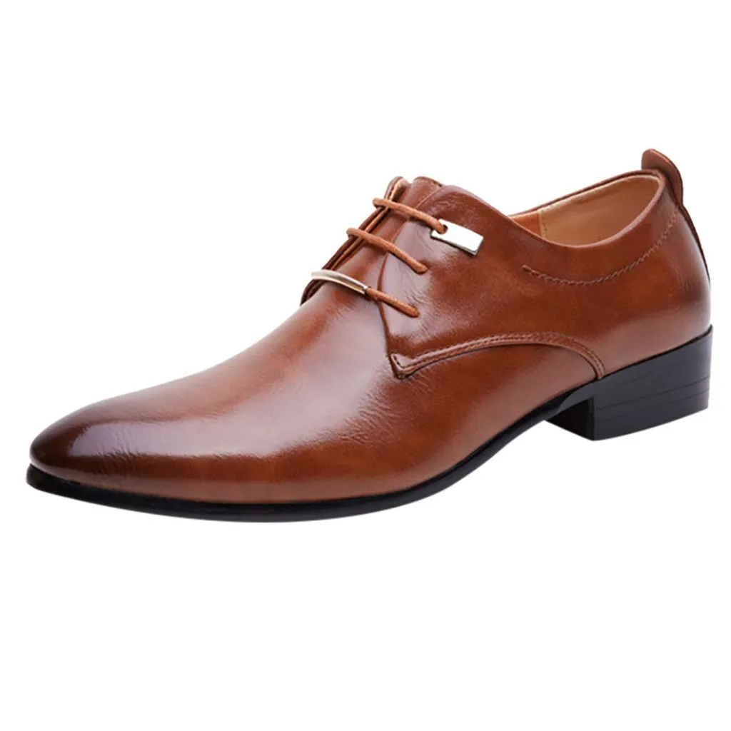 Модная обувь коричневого цвета; мужская деловая кожаная обувь; повседневная мужская обувь с острым носком на шнуровке; Мужская обувь под костюм; chaussure montante homme