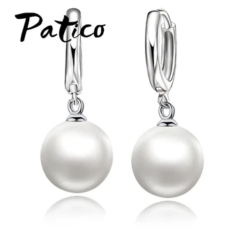 PATICO High Quality 925 Sterling Silver White Pearl Earrings Fashionable Earring Accessories For Women/Girls Jewelry Present