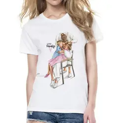 Супер футболки для мамы для женщин Любовь матери печати белая футболка Femme хлопок Vogue футболка Топы корректирующие уличная одежда