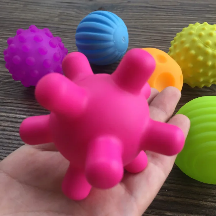 4-6 шт. детские игрушки-погремушки, мягкий текстурированный мяч для ребенка, ручная игрушка, детский тренировочный мяч, развивающая тактильные ощущения, игрушка HD01
