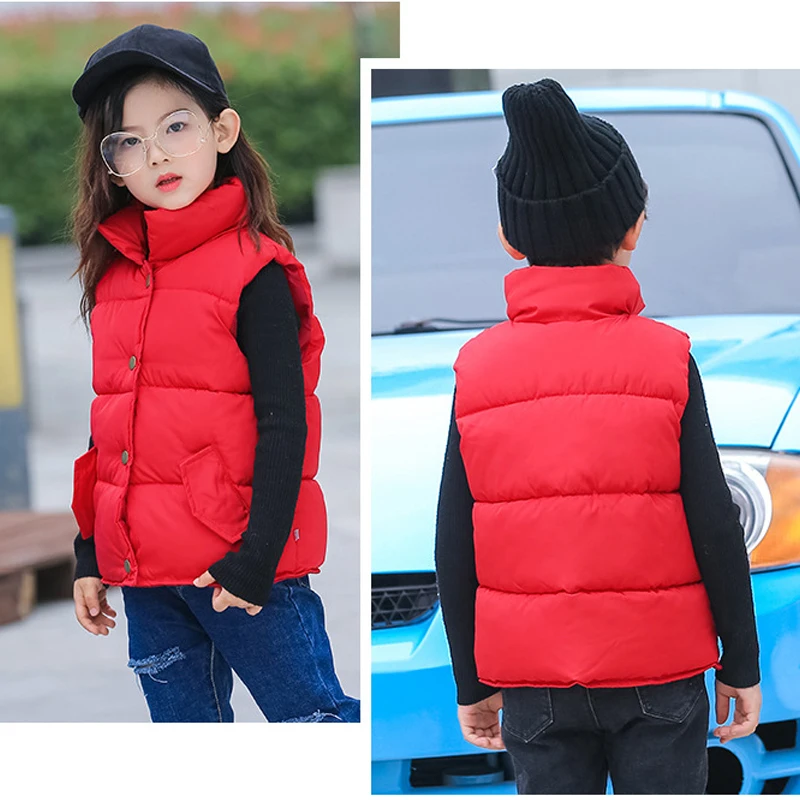 2018 Autumn Winter Vest Children's Down Vest Cotton Stand Collar