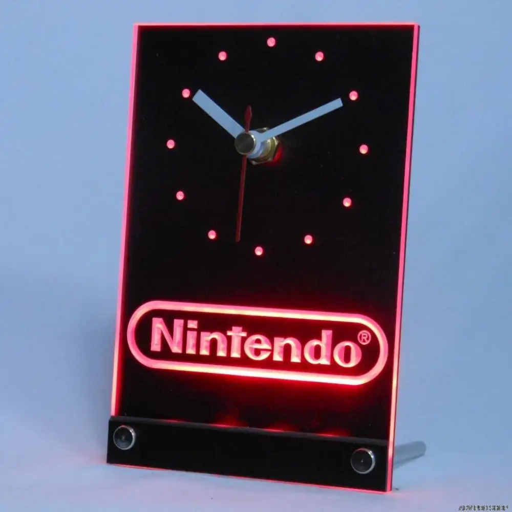 

tnc0196 Nintendo Game Room Table Desk 3D LED Clock