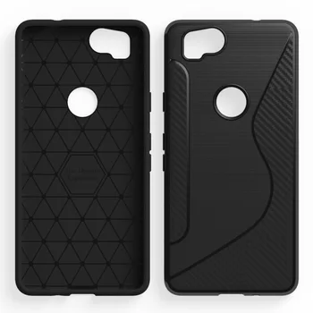 

100PCS/LOT.black shockproof Anti-skid S Line TPU Gel Skin Case Cover For google pixel 2/pixel 2 XL,FREE SHIPPING BY dhl