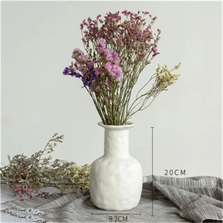 VILEAD 9 стиль керамическая белая ваза фигурки сушеные Искусственные цветы Гипсофилы креативная Цветочная ваза с орнаментом для домашний декор Hogar - Цвет: Long Neck L