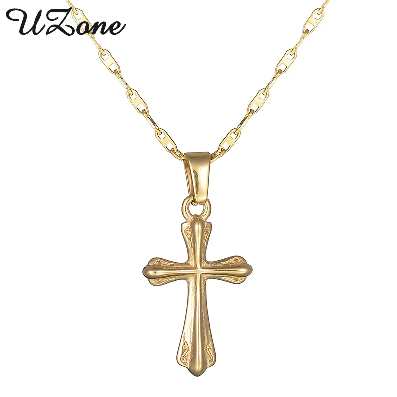 UZone Gold Color Religious Cross Necklaces Christian Jewelry Cross