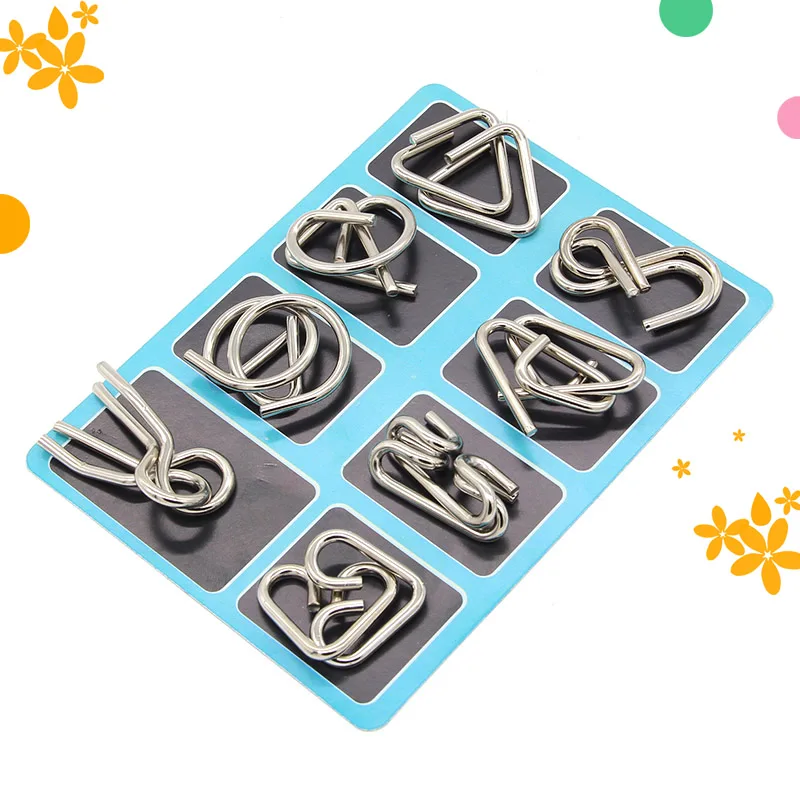 Popular Chinese Metal Ring puzzle Magic trick game IQ Brain Teaser Toys Early educational toy Children Funny creative Logic Game