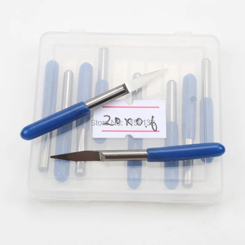

10Pcs 20 Degree 0.6mm CNC Carbide Engraving Bits for Double Color Plate/Acrylic