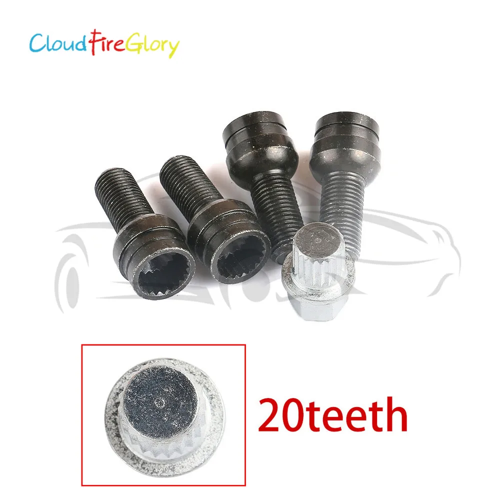 

CloudFireGlory 8D0601139F 008 x5 Set Anti-theft Wheel Screw Bolt Lock Nut Key Adapter For VW Golf Jetta Passat Audi A4 A6 A8 TT