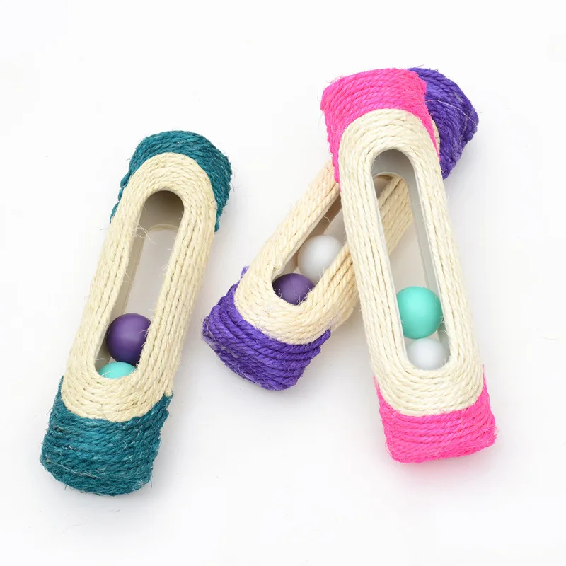 

2 pcs /set Cat Toy Pet Cat Kitten Toy Rolling Sisal Scratching Post with Trapped Ball Training Toys for Cat Pet Products Cat Toy