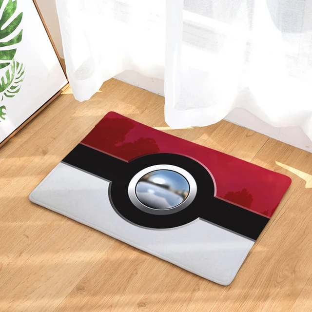 HomeMiYN Modern Bath Mat Digital Printing Footpad Pokemon Ball Flannel Bath Rug Anti Slip Bathroom Mats Home Decor Washable