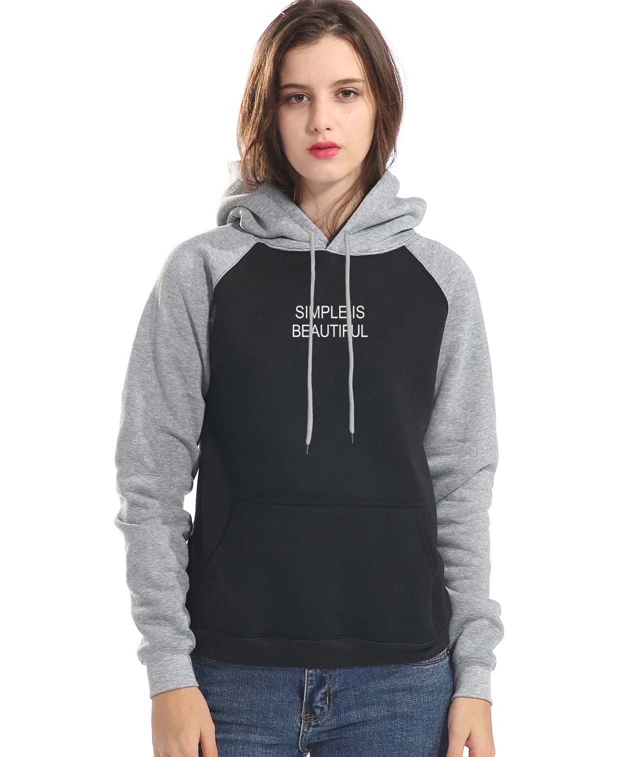 SIMPLE IS BEAUTIFUL sweatshirts for women fashion Top raglan long