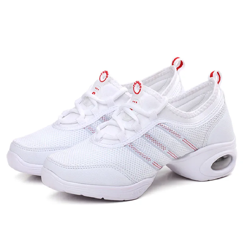 Нэнси Тино мягкая подошва дышащая танцевальная обувь женские спортивные особенности Танцевальные Кроссовки Джаз Хип-хоп обувь Женская Профессиональная танцевальная обувь - Цвет: White