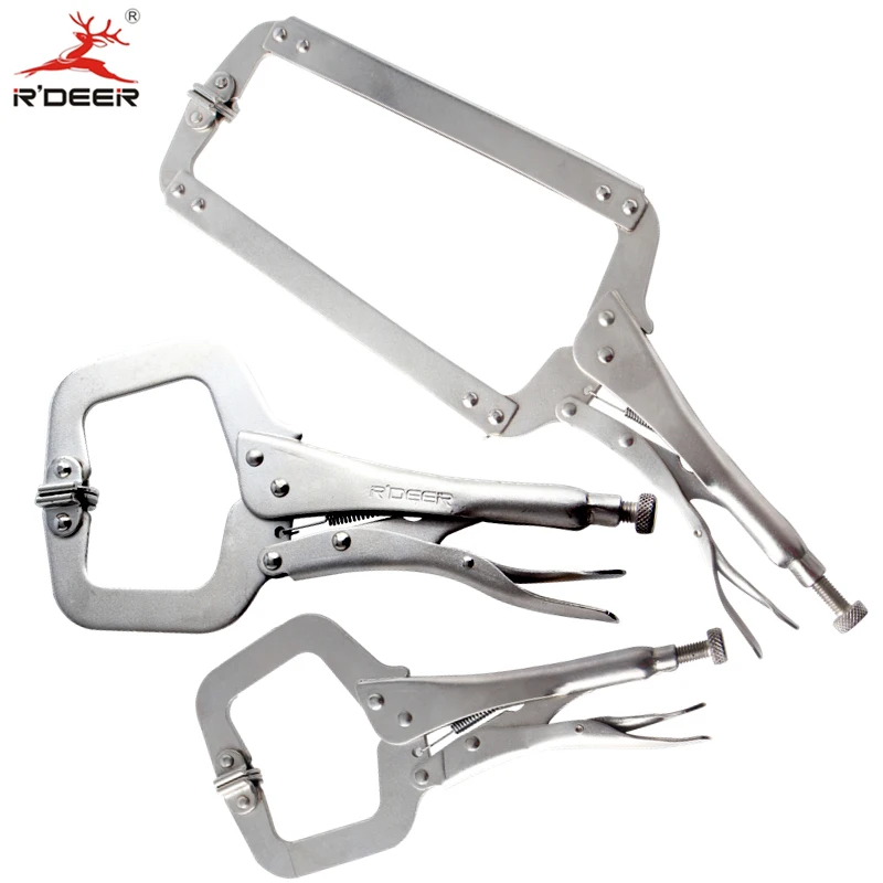 18" Locking C Clamp With Swivel Pad Welding Locking Pliers Clamps 2pcs Set Tools 