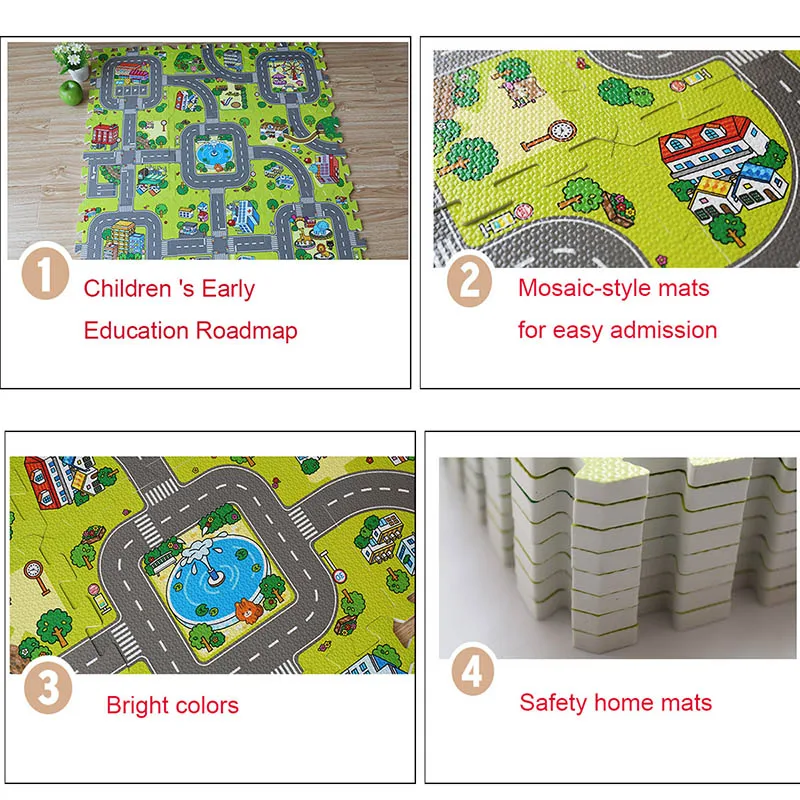 Baby Traffic Route Puzzle Play Mat Children Educational Split Joint EVA Foam Crawling Pad Game Carpet Kids Toys Gift Rug Playmat