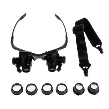 

Watch Repair Magnifier With LED Light Dual Eye Jewelry Magnifying Glasses 10X 15X 20X 25X