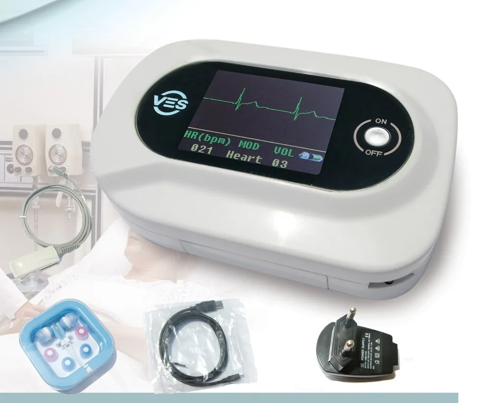 NEW CE Visual Electronic Stethoscope EG + Free PR SpO2 probe, adult spo2 probe, infant spo2 probe