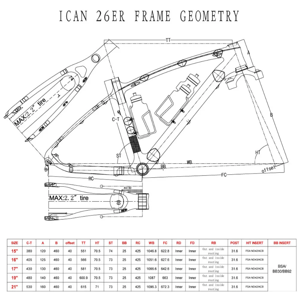Discount Cheap 26ER MTB Carbon Bike Frame UD Matte finish small size 16inch carbon 26er mountain bike frame 0