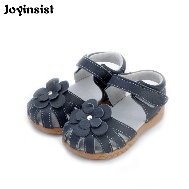 

2018 new genleather leather sandals girls sandals sweat slip Euramerican children's sandals