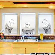 Индивидуальный размер, Электростатическая стеклянная оконная пленка, статическая клейкая матовая дверная наклейка, домашний магазин, ванная комната, кухня, кошка, Новогоднее украшение