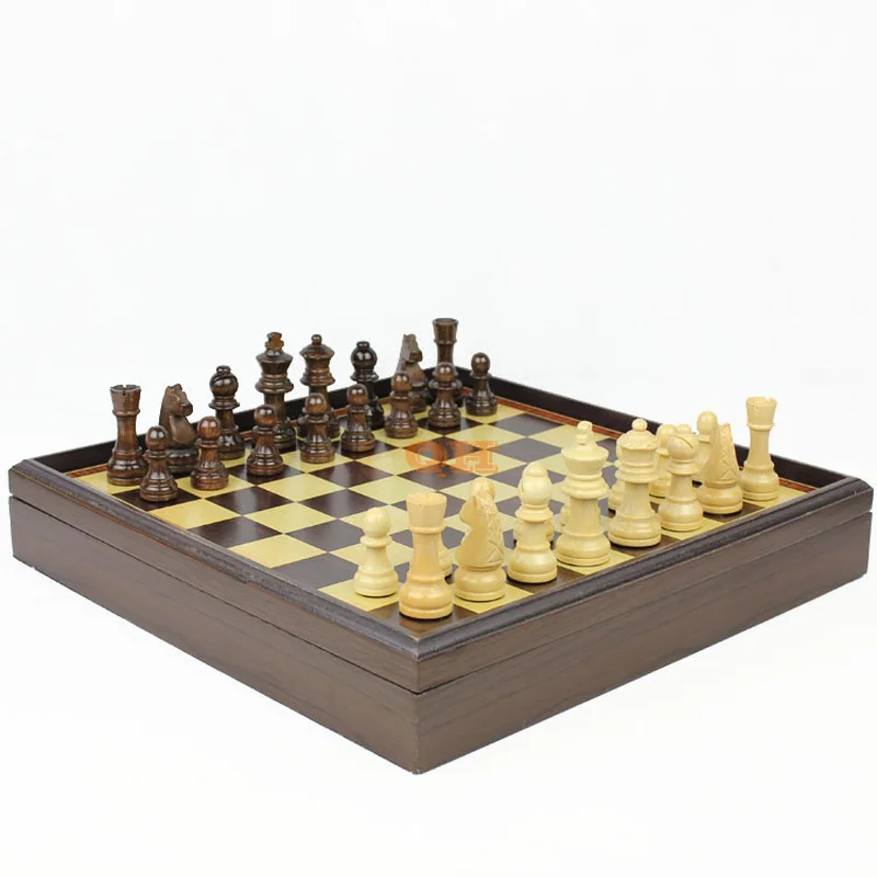 Дизайн 3 в 1 деревянный международный шахматный набор доска дорожные игры шахматы нарды шашки развлечения