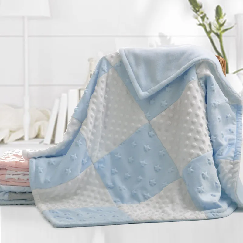 Personalized Winter Minky Dot Baby Blanket Pink Minky ...