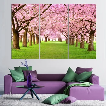 

Luxry 3 Panel Modern Printed Tree Painting Picture Cuadros Sunset Canvas Painting Wall Art Home Decor For Living Room No Frame