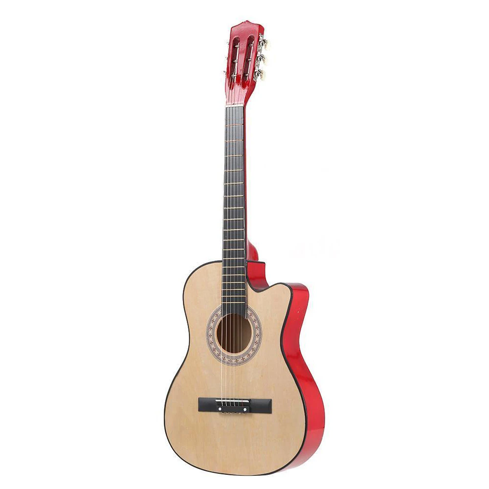 

38" 6-String Folk Acoustic Guitar for Beginners Music Lovers Students Gift Color:Natrue