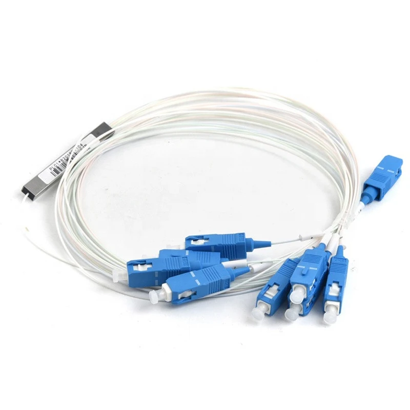 

1x8 PLC SC/UPC Splitter ,SC UPC 1X8 PLC Single Mode Fiber Optic Coupler 0.9mm Steel Tube 1:8 for FTTH FTTB FTTX Network