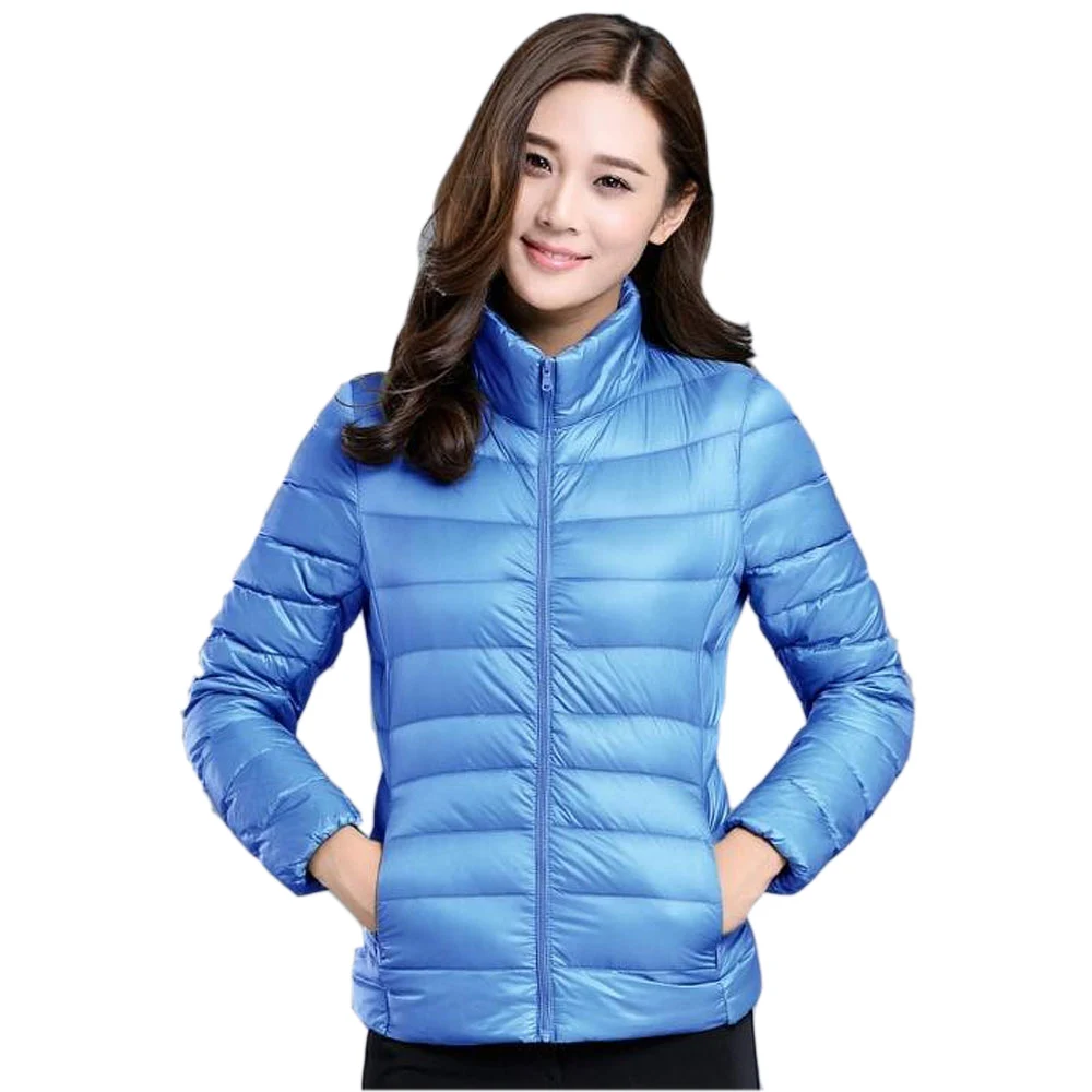 discounted  Women Down Jacket 2019 New Brand 90% White Duck Down Ultra-light Hooded Jacket for Woman Long sleev