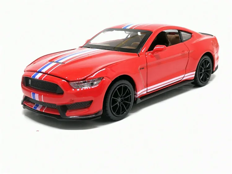 1/32 SHELBY GT350 спортивный автомобиль, игрушечный автомобиль, модель автомобиля из сплава, оттягивающий назад автомобиль, настоящая Лицензионная коллекция, детские игрушки, подарок - Цвет: Красный