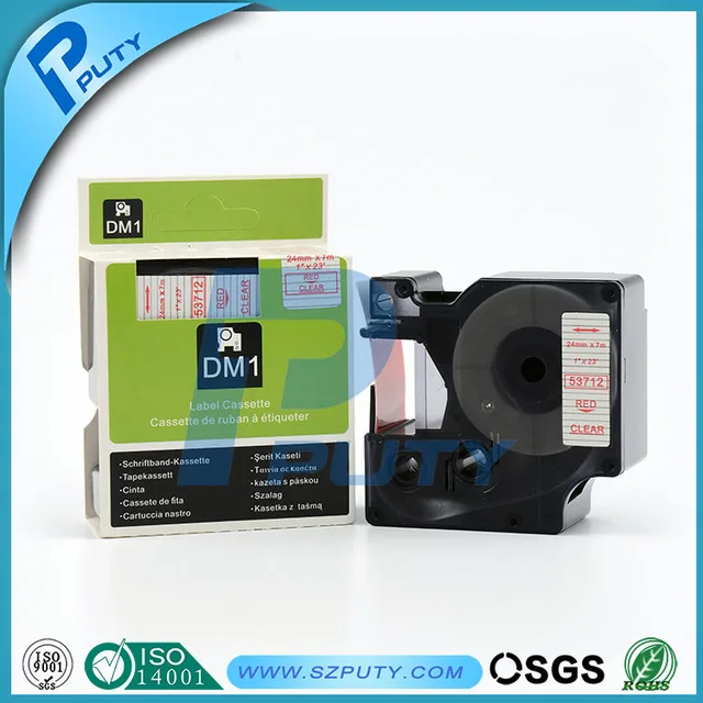 Special Offers 10 packs 24mm Red on Clear 53712 compatible label tapes for dymo label printers Special Offers 10 packs 24mm Red on Clear 53712 compatible label tapes for dymo label printers