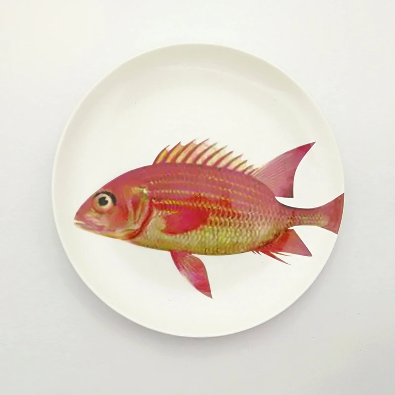 Fancy Ocean Ceramic Steak Plate, Dish, Puffer, Crab, Octopus, Fish, Seafood, Fast Food Tray, Family Tableware, Christmas Gift