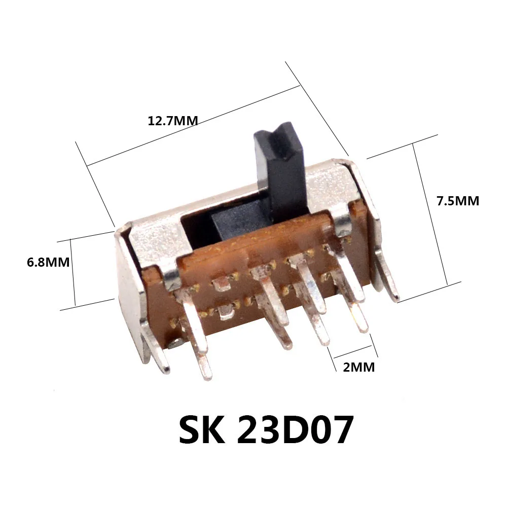 1/5/10/20 штук SS 12D00 слайд ползунковый переключатель передач колебания band 2/3 файл один двойной горизонтальный мини-горизонтальный источника питания - Цвет: SK 23D07