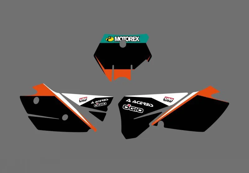 0293 новая команда графики с подходящими наклейки фон для KTM 125 200 250 300 450 525 SX 2003 2004|team