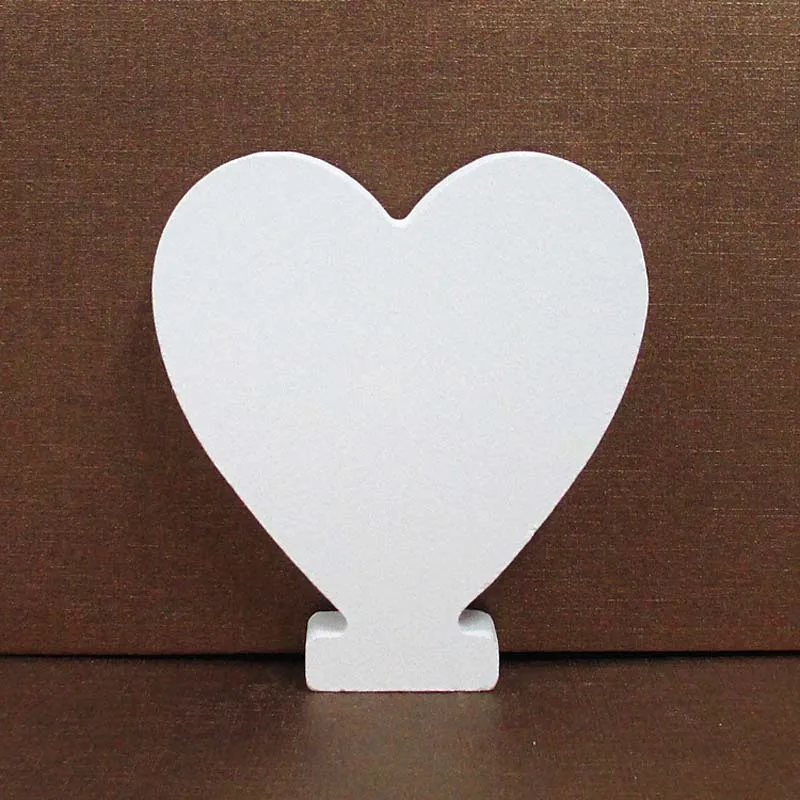 1pc 8cm 0-9 A-Z Free Standing White Wooden Numbers Letters Personalised Word Name Design Creative Art Craft Wedding Home Decor - Цвет: Heart