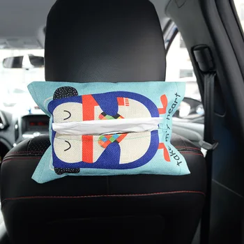 

Cartoon Printed Tissue Bag Car Seat Back Hanging Storage Tissue Case Box Container Towel Napkin Papers Bag Holder Box Case