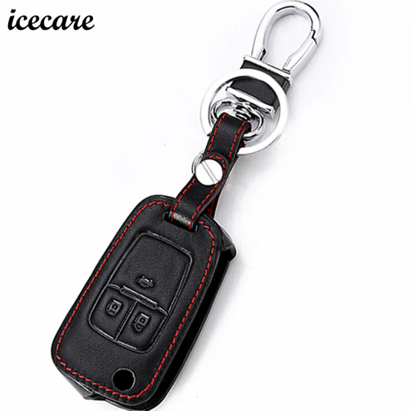 

Icecare Leather Car Key Chain Key Case Key Cover For Opel Astra J Astra Corsa Antara Meriva Zafira Insignia Mokka keychain