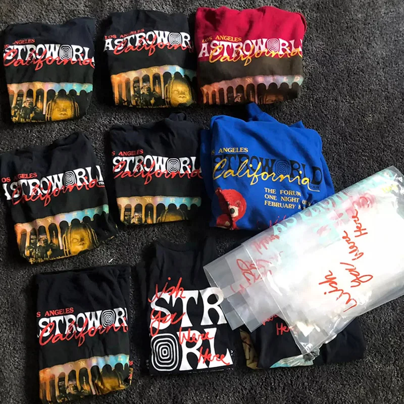 

Travis Scott ASTROWORLD LA Forum Los Angeles Tour Short Sleeve T-Shirt 1:1 High Quality Men and Women Hip Hop T-Shirt ASTROWORLD