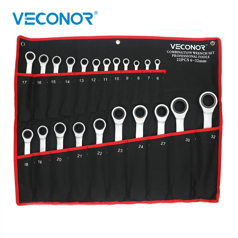 

Veconor 22 Pieces Ratchet Handle Wrench Set Combination Ratchet Wrench Set 6 to 32mm