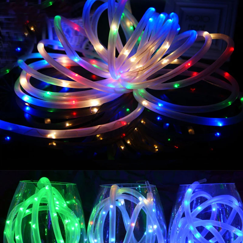 

Waterproof Outdoor Garden Path Tree Fairy Lights 5M 10M LED Battery Power Rope Tube String Lights for Christmas Decoration