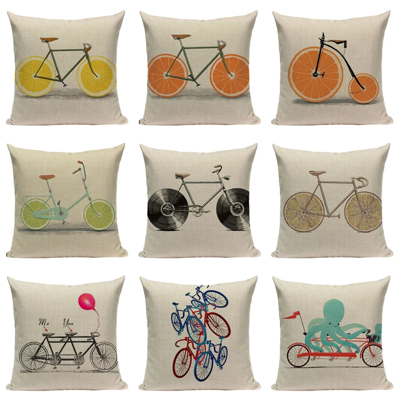Funda de coj n personalizada de alta calidad cojines de foto de bicicleta personalizados sof de