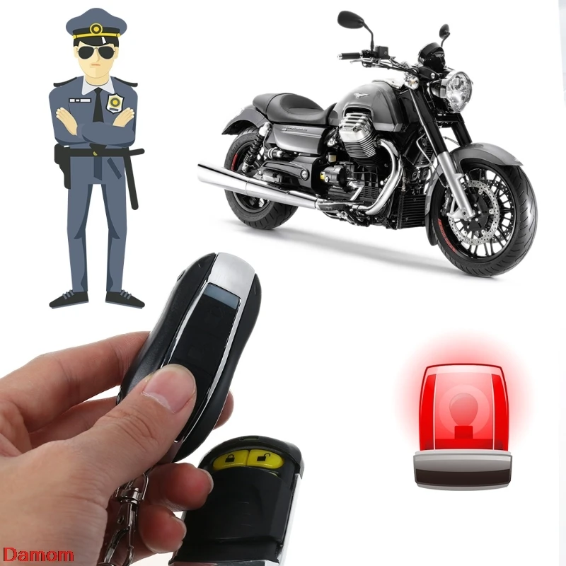 

Universal Motorcycle Bike Alarm System Scooter Remote Control Anti-theft Securit