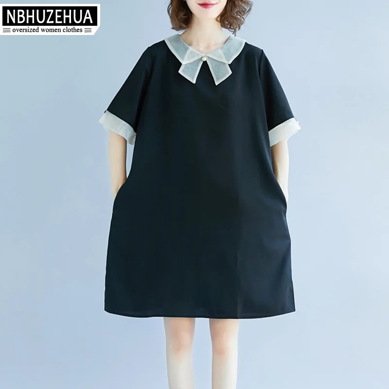 NBHUZEHUA женское летнее платье 2019 4XL 5XL большого размера элегантное шифоновое черные