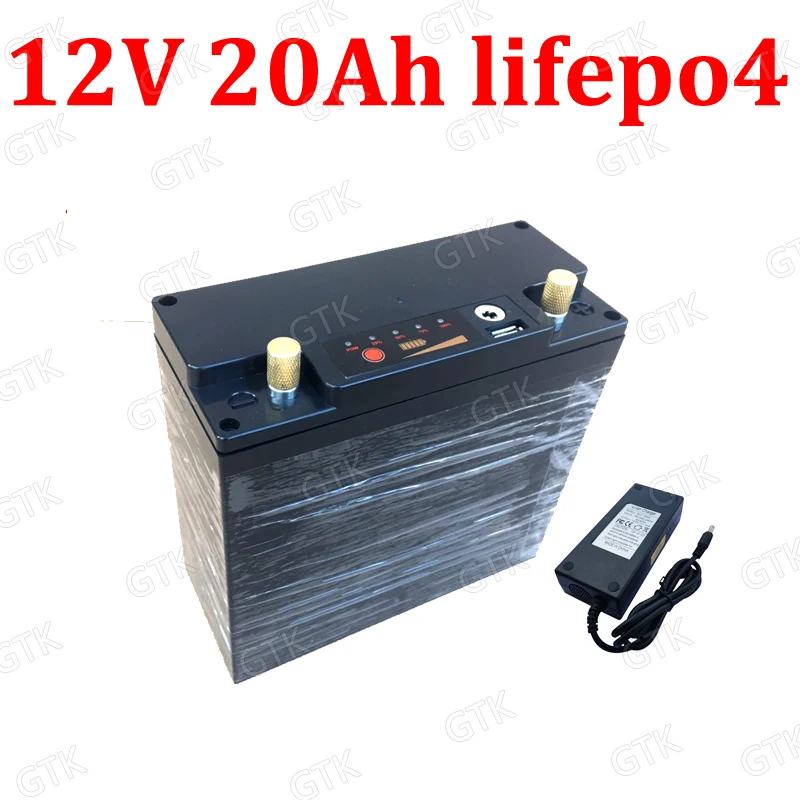 Подгонянный 12v 20ah Lifepo4 аккумулятор с USB портом и BMS 4S для 300w 360w UPS Инвертор солнечной энергии UPS лампы+ зарядное устройство