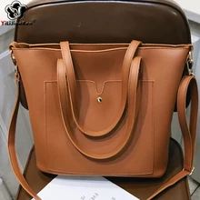 Повседневные женские кожаные сумки большой емкости, женские сумки на плечо, Женская Большая Сумка-тоут, известный бренд, женские ручные сумки