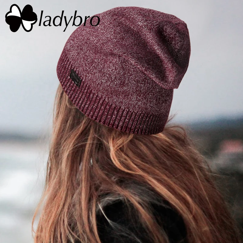 

Ladybro Women's Hat Autumn Winter Wool Hat Women Beanies Skullies Female Warm Knitted Cap Bonnet Femme Gorros Mujer Invierno